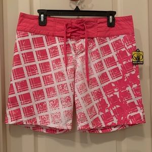 Body Glove Pink & White Swimming/Beach Shorts NWT